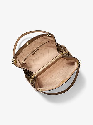 Christina Large Snake Embossed Shoulder Bag