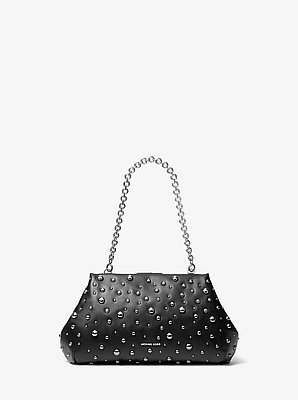 Goldie Large Studded Leather Clutch 