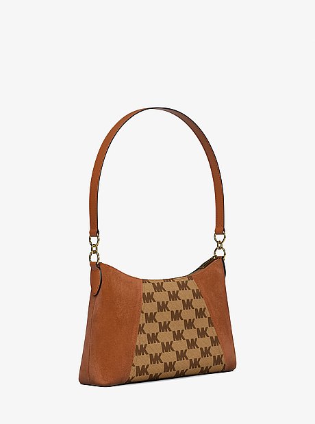 Sienna Medium Logo Jacquard and Suede Convertible Crossbody Bag