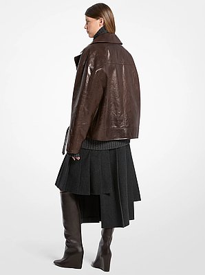 Washed Leather Moto Jacket