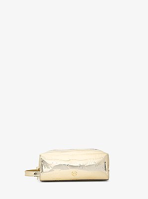 Trousse de toilette Jet Set de taille moyenne &agrave; logo m&eacute;tallis&eacute; et grav&eacute;