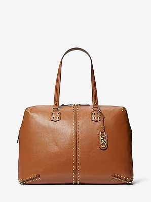 Bolso de viaje Astor extragrande de piel con tachuelas