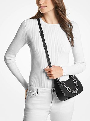 Bolso de hombro Cora mediano de piel granulada