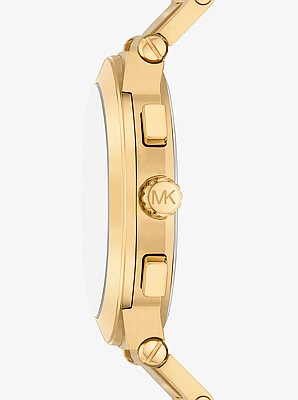 Oversized Billie Gold-Tone Watch and Bracelet Gift Set  