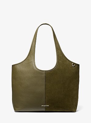 Bolso tote Henry grande de piel y gamuza