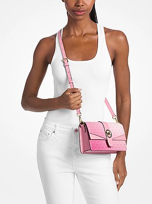 Greenwich Medium Ombr&eacute; Signature Logo Convertible Shoulder Bag