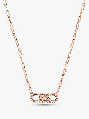 Collier &agrave; maillons et logo Empire en argent sterling plaqu&eacute; en m&eacute;tal pr&eacute;cieux