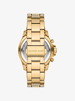 Oversized Everest Pav&eacute; Gold-Tone Watch