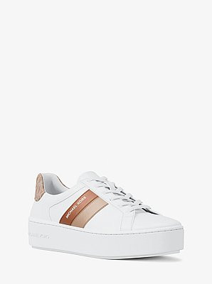 Poppy Metallic Stripe and Logo Trainer