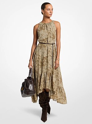 Floral Georgette High-Low Dress