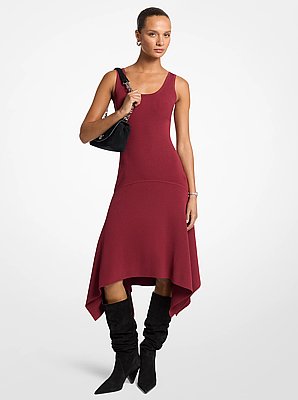 Stretch Knit Sleeveless Handkerchief Dress