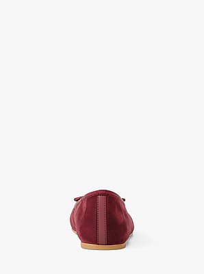 Savannah Logo Debossed Velvet Ballet Flat