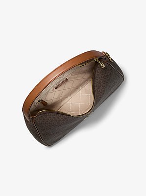 Nayla Medium Signature Logo Shoulder Bag in BROWN | Michael Kors image number 1