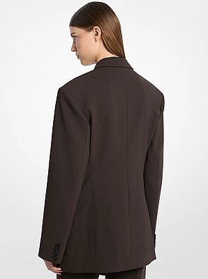 Chaqueta cruzada con cintur&oacute;n de lana el&aacute;stica