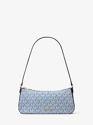 Sammy Small Signature Logo Print Denim Pochette