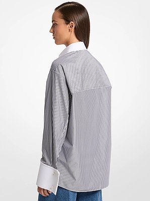 Tyler Oversized Striped Cotton Blend Shirt