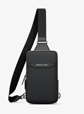 Ri&ntilde;onera bandolera Cooper mediana de piel granulada