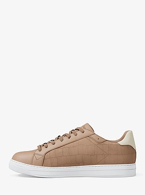 Keating Crocodile Embossed Suede and Leather Sneaker