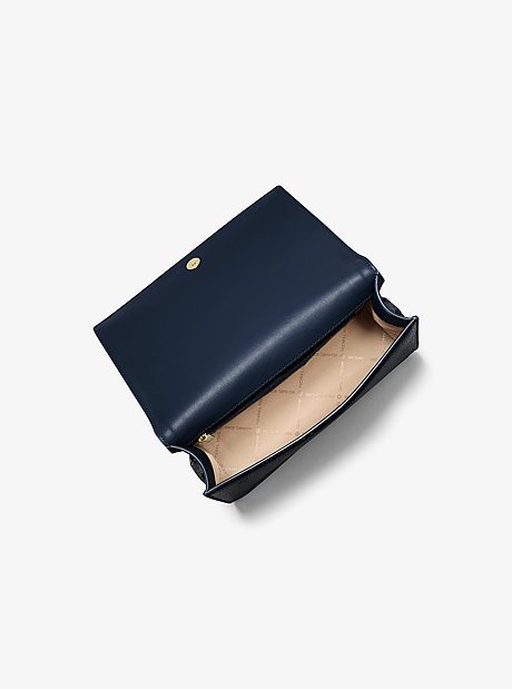 Jet Set Large Pebbled Leather and Signature Logo Crossbody Bag