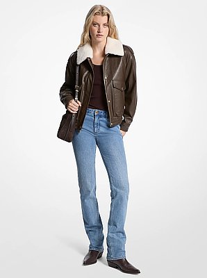 Faux Fur Trim Bomber Jacket