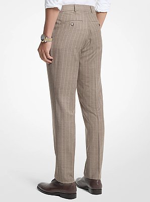 Slim-Fit Stretch Wool Blend Flannel Stripe Pants
