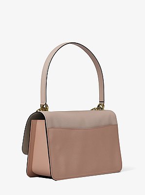Claire Large Color-Block Leather Shoulder Bag