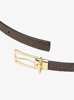 Riem van leer met kenmerkend logo, omkeerbaar
