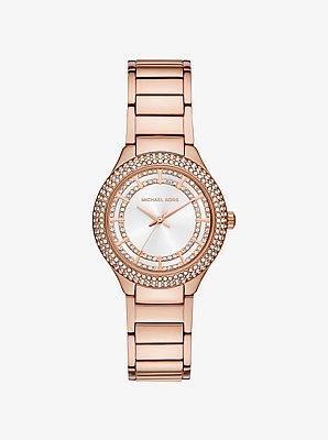 Armbanduhr Sylvia Mini im Ros&eacute;-Goldton mit Pav&eacute;