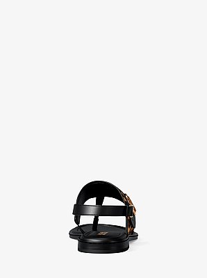 Carmen Cheetah Print Calf Hair Thong Sandal