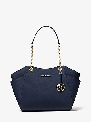 Schultertasche Jet Set Large aus Saffianleder
