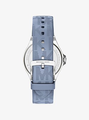 Montre Lennox de ton argent &agrave; pav&eacute; et &agrave; bracelet &agrave; logo