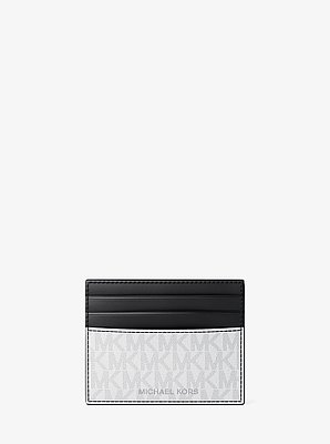 Pebbled Leather Billfold Wallet and Signature Logo Card Case Gift Set