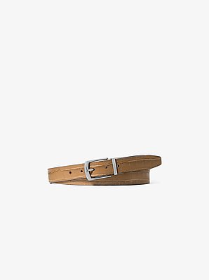 Ceinture r&eacute;versible en cuir et &agrave; fini gaufr&eacute; &agrave; motif de serpent