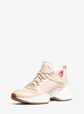 Bowie Signature Logo and Leather Trainer