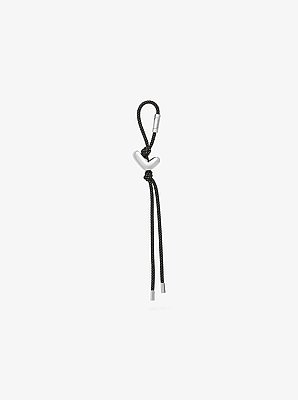Initial Silver-Tone and Speckled Cord Bag Charm