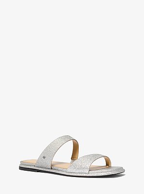 Sandale Jaida en cuir travaill&eacute; paillet&eacute;