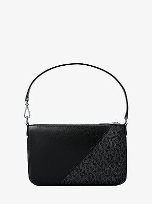 Petite pochette-bracelet lisse Jet Set Travel &agrave; logo Signature