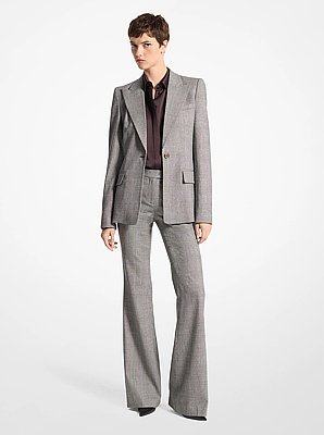 Georgina Glen Plaid Stretch Wool Flannel Blazer