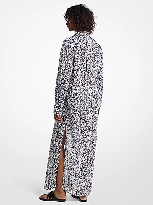 Floral Print Cotton Lawn Shirtdress