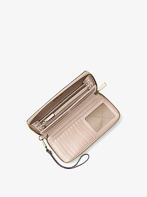 Pochette-bracelet continentale en cuir