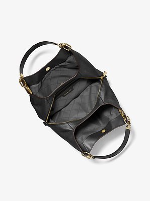 Bolso de hombro Lillie grande de piel granulada