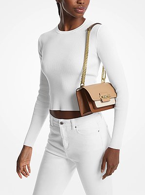 Heather Extra-Small Color-Block Leather Crossbody Bag