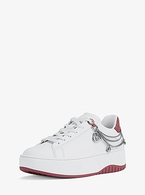 Basket Dottie en cuir travaill&eacute; et &agrave; semelle compens&eacute;e