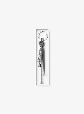 Silver-Tone and Speckled Cord Bag Charm