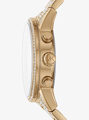 Montre Bryant de ton or &agrave; pav&eacute;