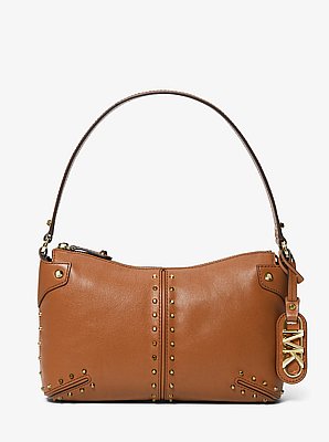 Bolso de hombro Astor grande de piel con tachuelas