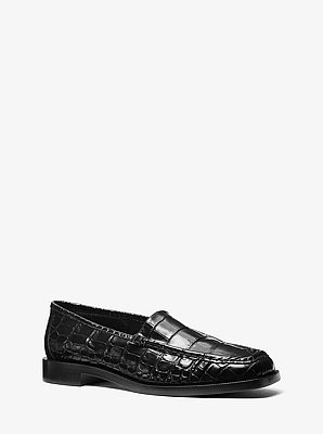 Carolyn Crocodile Embossed Leather Loafer