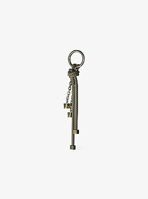 Gold-Tone and Speckled Cord Bag Charm