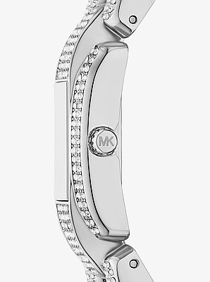Montre miniature Hally de ton argent &agrave; pav&eacute;