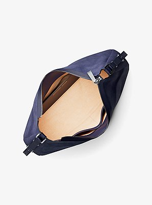 Nolita Medium Nubuck Shoulder Bag in DRESS BLUES | Michael Kors image number 1